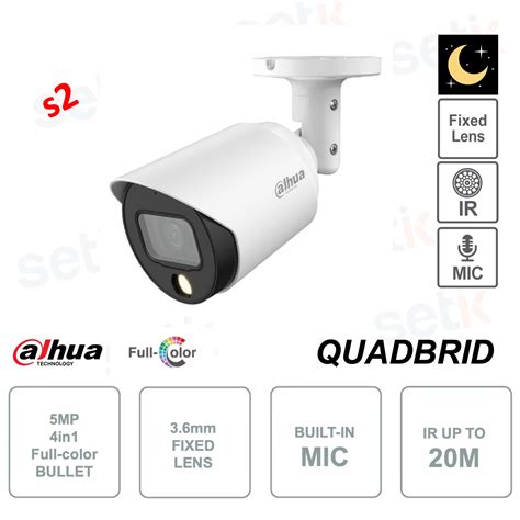 HAC HFW1509T A LED S2 Bullet Camera 4in1 5MP Full Color 3 6mm