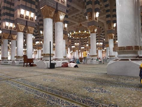 Medina, Saudi Arabia, Oct 2022 - Beautiful inside view of Prophet ...