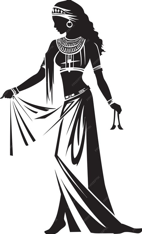 Empowered Icon Cleopatra Full Body Vector Logo Design for Enduring