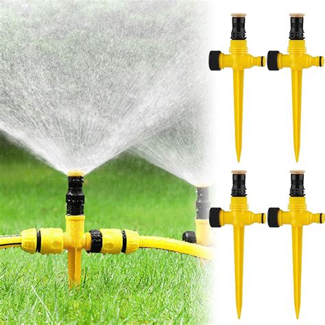 360 Automatische Bewässerung Gartensprenger 4Pcs Sprinkler