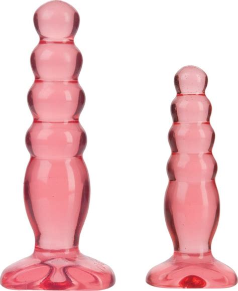 Doc Johnson Crystal Jellies Anal Kit Buttplug Roze