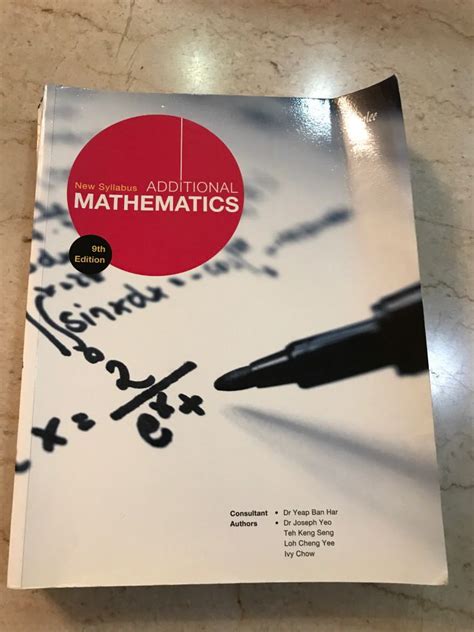 Additional Mathematics Textbook New Syllabus A Maths Th Edition By