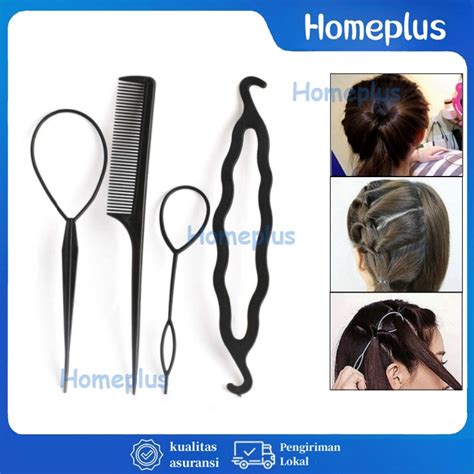 Jual Homeplus Alat Styling Sanggul Rambut Set 4 In 1 Sisir Rambut