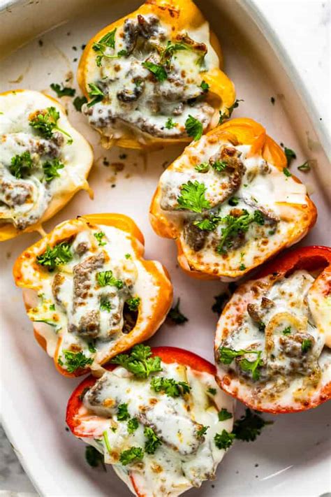 Philly Cheesesteak Stuffed Peppers Recipe The Cookie Rookie®