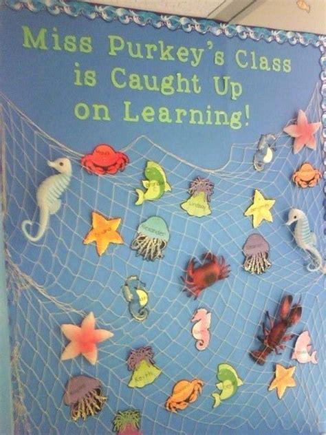 Under The Sea Bulletin Board Sea Bulletin Board Classroom Themes Beach Theme Classroom