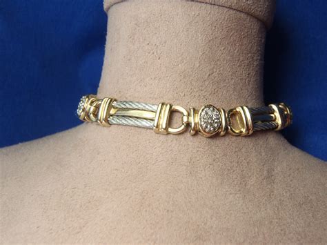 14k Yellow And White Solid Gold 19 4 Gram Cable Link Bracelet With 35 Diamond S 7 Ebay