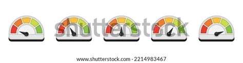 Dashboard Colorful Speedometer Icons Set Vector Stock Vector Royalty