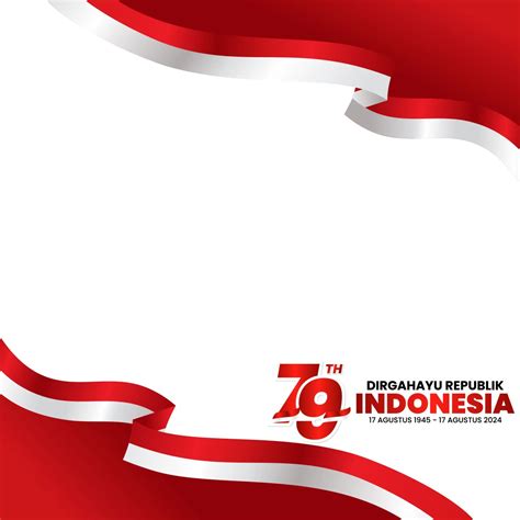 Hari Kemerdekaan Indonesia Ke Tahun Dengan Pita Bendera Atas