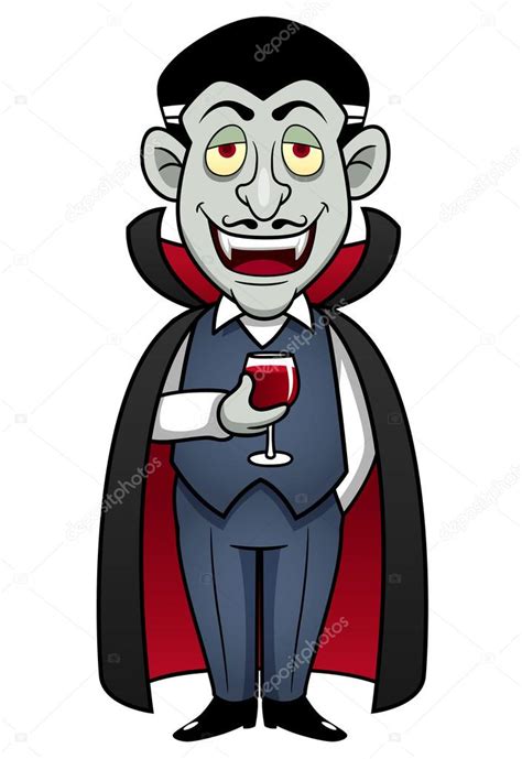 Cartoon Count Dracula With Glass Of Blood — Stock Vector © Sararoom