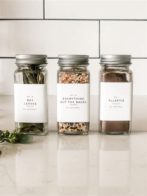 Minimalist Pantry Spice Label Template Customizable Labels Etsy Uk