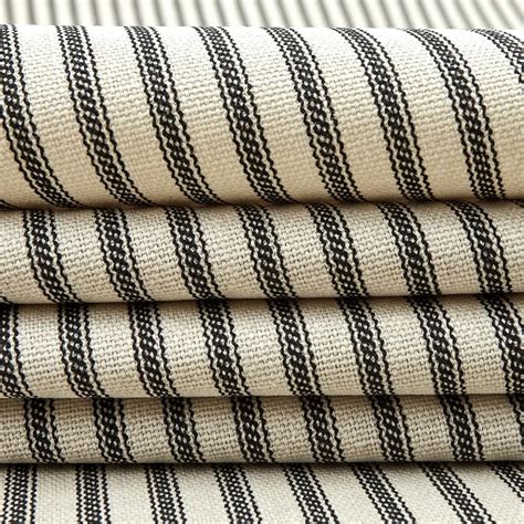 Sale Ticking Black Fabric By The Yard Etsy Ticking Stripe Feedsack Fabric Upholstery Fabric