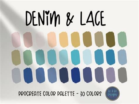 Denim And Lace Procreate Color Palette Graphic By Ssandcodesigns · Creative Fabrica