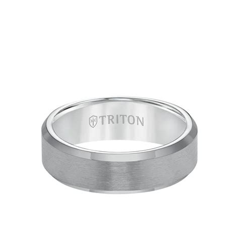 Triton Tungsten Carbide Ring Satin Finish And Bevel Edge