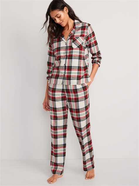 Printed Flannel Pajama Set Old Navy