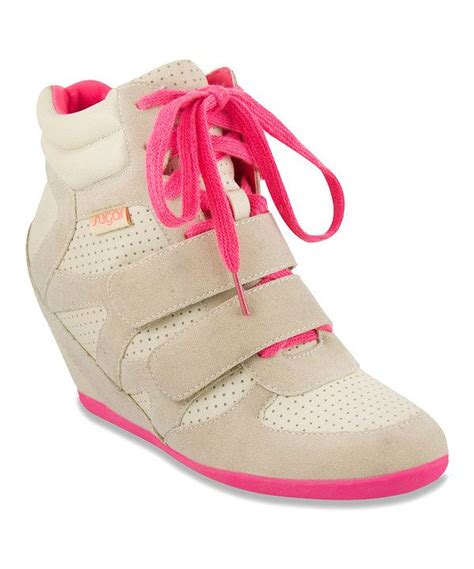 Tan And Pink Hyper Hi Top Wedge Sneaker Zulily Wedge Sneaker Sneakers Gym Shoes