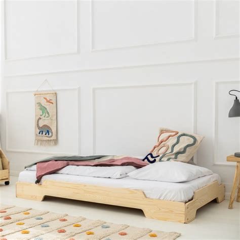 Cama Al Ras Del Suelo 90x190 Con Somier Lola Madera Conforama