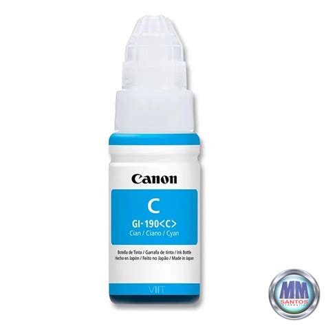 Refil De Tinta Canon Original Gi 190 Ciano 70ml G1100 G2100 G3100