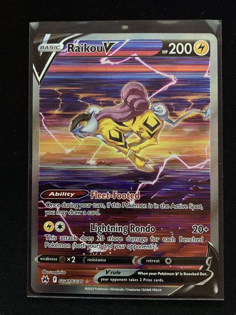 Pokémon TCG Raikou V Crown Zenith Galarian Gallery GG41 GG70 Holo