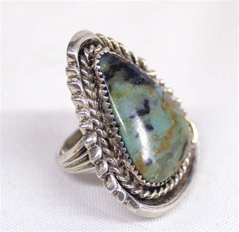 Navajo Green Nevada Turquoise Ring Hallmark