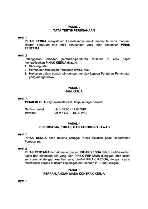 Kontrak Kerja Karyawan Yang Sesuai Undang Undang