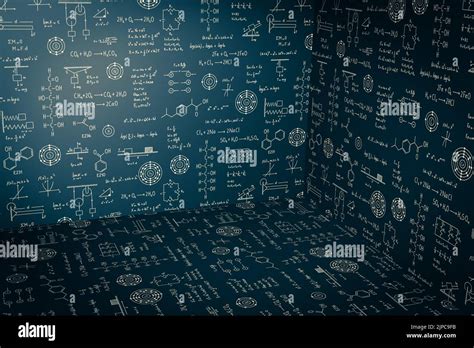 3d background of equations and formulas of mathematics, physics and ...