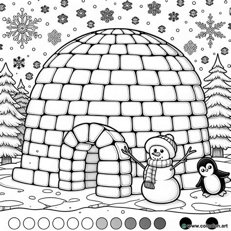 Dibujo Para Colorear De Un Iglú Para Niños Esquimales Descargar O Imprimir De Forma Gratuita