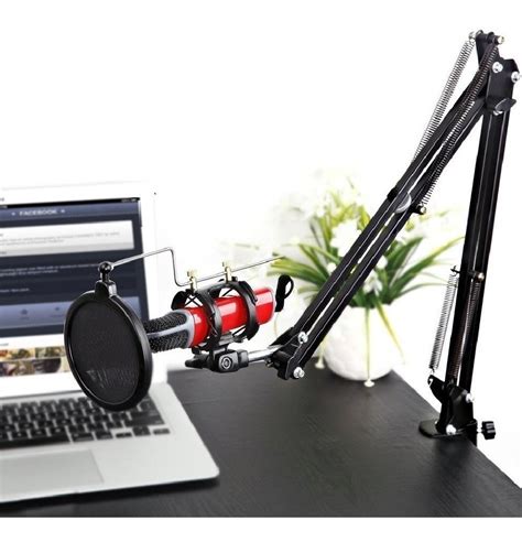 Suporte Pedestal De Mesa Microfone Home Studio Podcast Frete Gr Tis