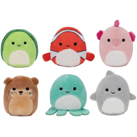 Squishville By Squishmallow Mini Plush Sealife Squad Six 2” Sea