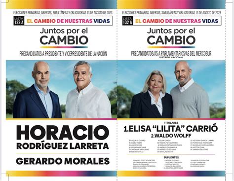 Así Son Las Boletas Oficiales De Horacio Rodríguez Larreta Y Patricia Bullrich Para Las Paso