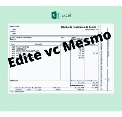 Modelos De Contra Cheques Holerite Edit Vel Parcelamento Sem Juros