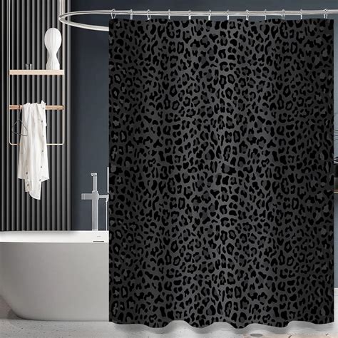 Zttxl Leopard Cheetah Shower Curtain 72 X 72 Black