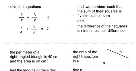 Median Don Steward Mathematics Teaching Algebra Exercises From 1936