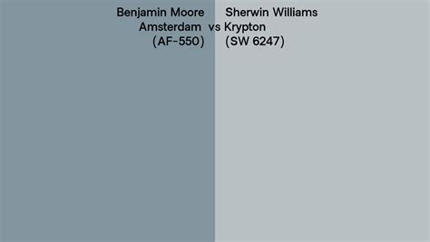 Benjamin Moore Amsterdam AF 550 Vs Sherwin Williams Krypton SW 6247