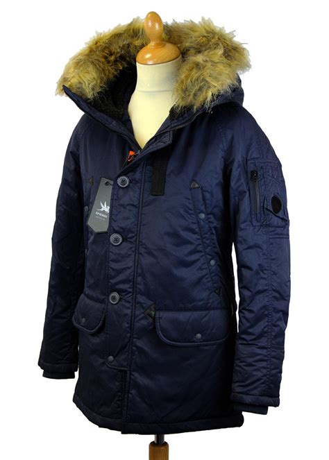 Spiewak Retro Mod Waxed N B Snorkel Parka Jacket In Navy