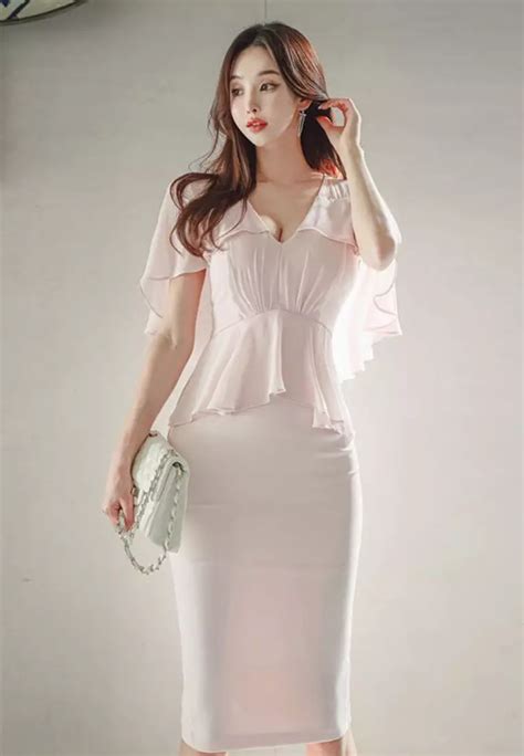 Buy Sunnydaysweety New V Neck Off Shoulder Ruffled Hem Sexy Dress