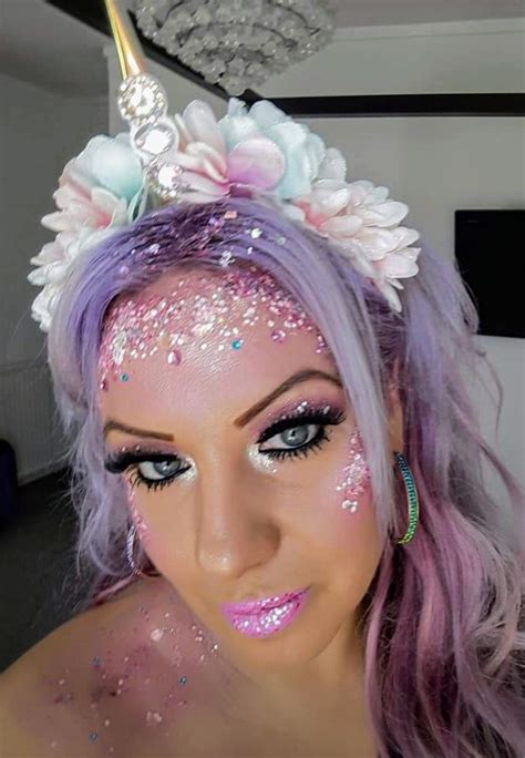 Unicorn Makeup Ideal For Festivals Or Halloween Using Pastel Shades And Loads Of Sparkle By