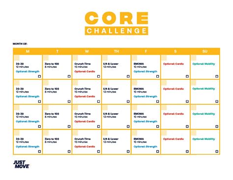 30 Day Crunch Challenge Chart