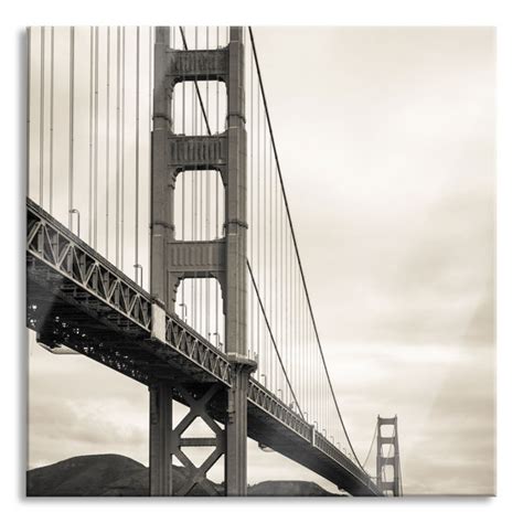 Ebern Designs Glasbild Blick Auf Br Cke In San Francisco Wayfair De