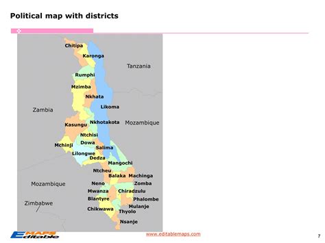 Malawi Map With 28 Districts Editable Powerpoint Maps