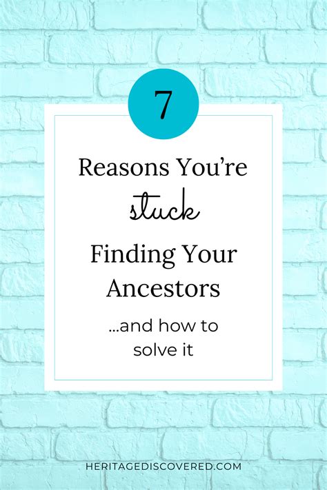 7 Reasons You’re Stuck Finding Your Ancestors and How to Solve It ...