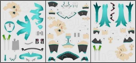 Hatsune Miku Papercraft Template Miku Hatsune 1925 Chibi Doll Free