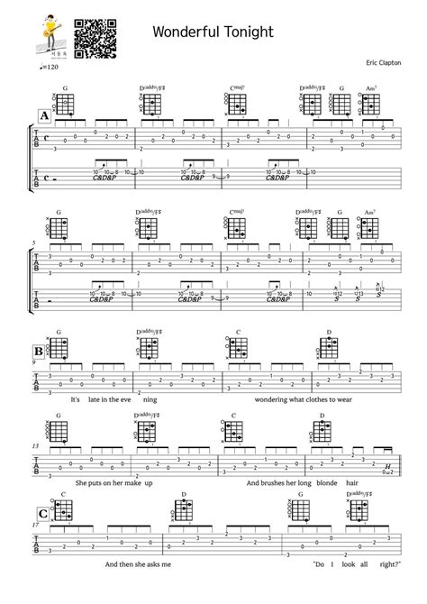 Eric Clapton Wonderful Tonight Guitar Tab Tab By