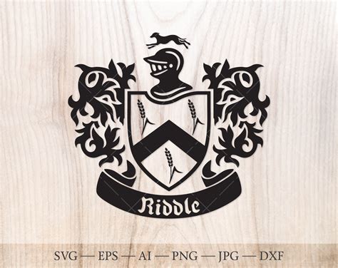 Cresta De La Familia Riddle Escudo De Armas Svg Escudo Etsy M Xico