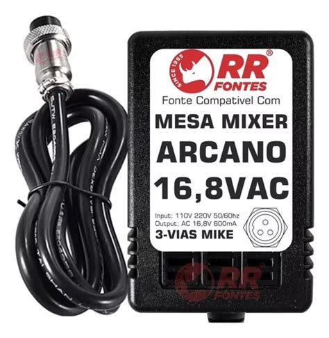 Fonte Ac 16 8vac 0 6a Para Mesa De Som Mixer Arcano Arm8 Fx