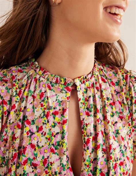 Rosanna Jersey Midi Tea Dress Multi Painterly Floret Boden UK