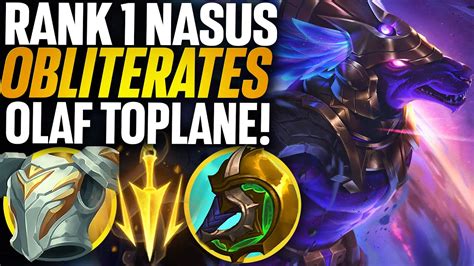 Rank 1 Nasus Obliterates Olaf Toplane Season 13 Carnarius League Of