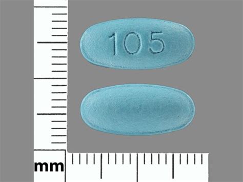 105 Pill Blue Oval 16mm - Pill Identifier