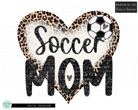 Soccer Mom Heart Png Sublimation Design Download Leopard Etsy