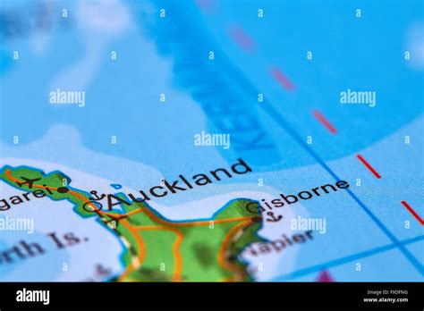 Auckland City In New Zealand On The World Map Stock Photo Alamy