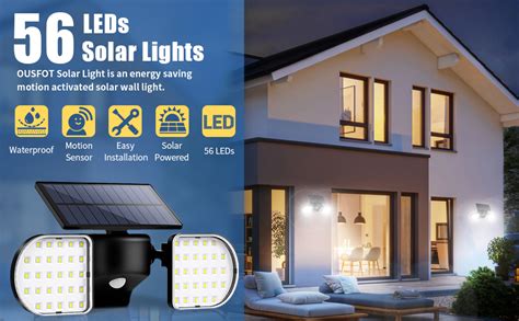 Ousfot Lampes Solaires D Ext Rieur Led Solaires Avec D Tecteur De